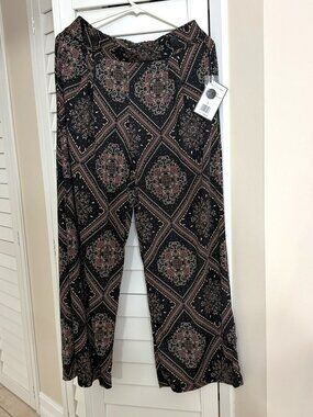 Robert Louis Women's Wide Leg Palazzo Patterned Pants Size S